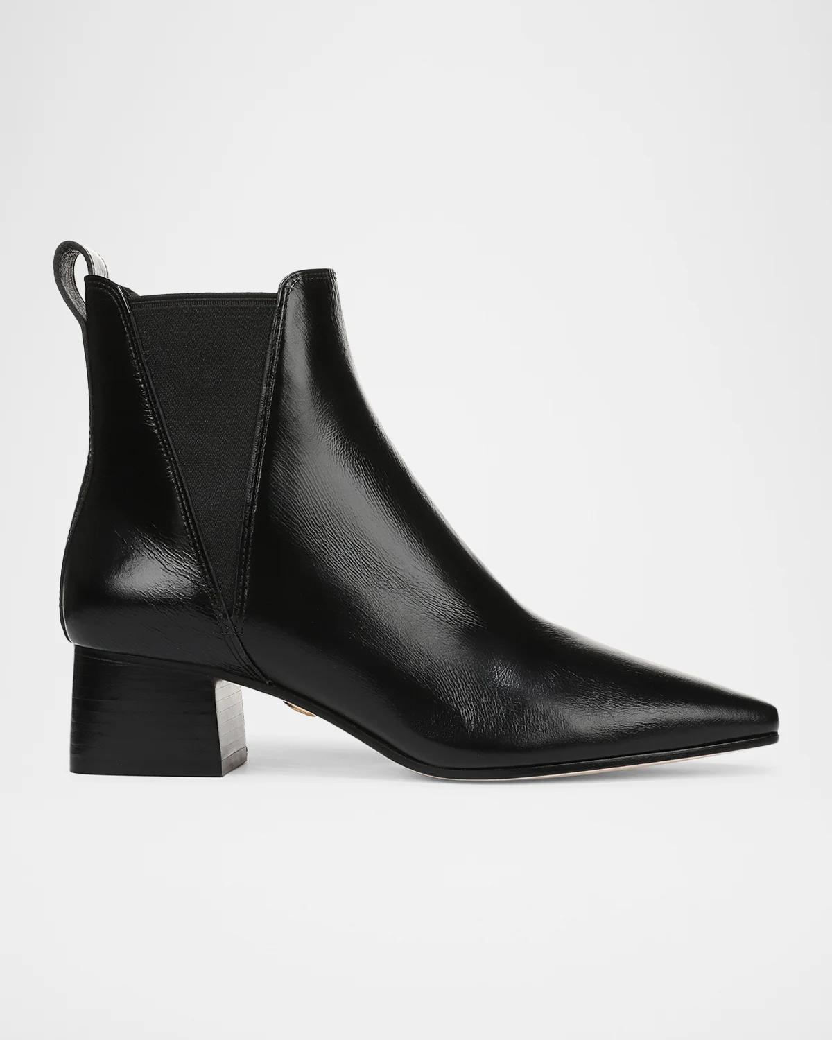 Veronica Beard 45mm Astra Leather Ankle Boots
