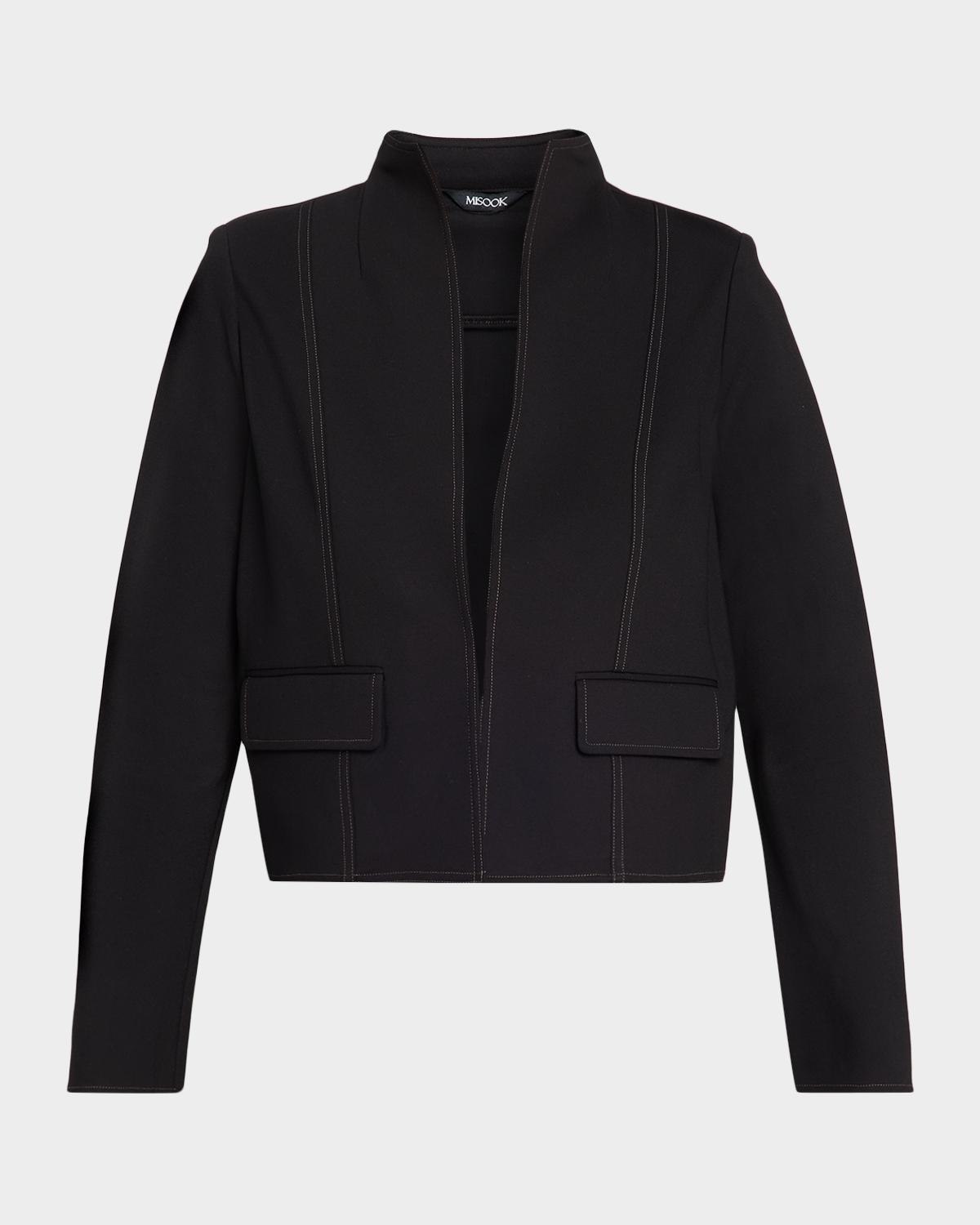 Misook LuxeStretch Contrast Stitch Ponte Jacket