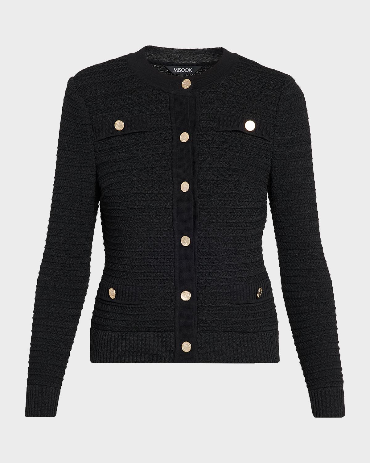 Misook Heritage Monochromic Ottoman Knit Jacket