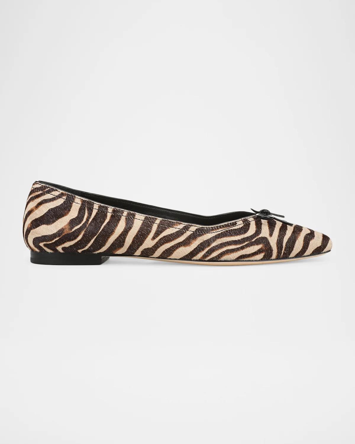 Cailey Zebra Calf Hair Ballerina Flats