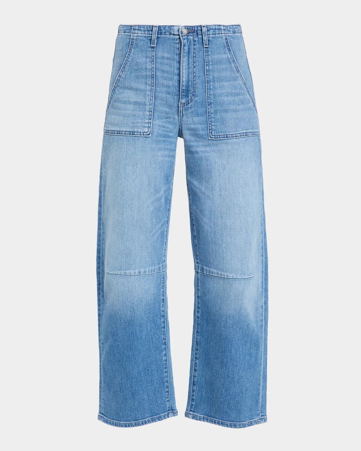 LE JEAN Utility Barrel-Leg Crop Jeans