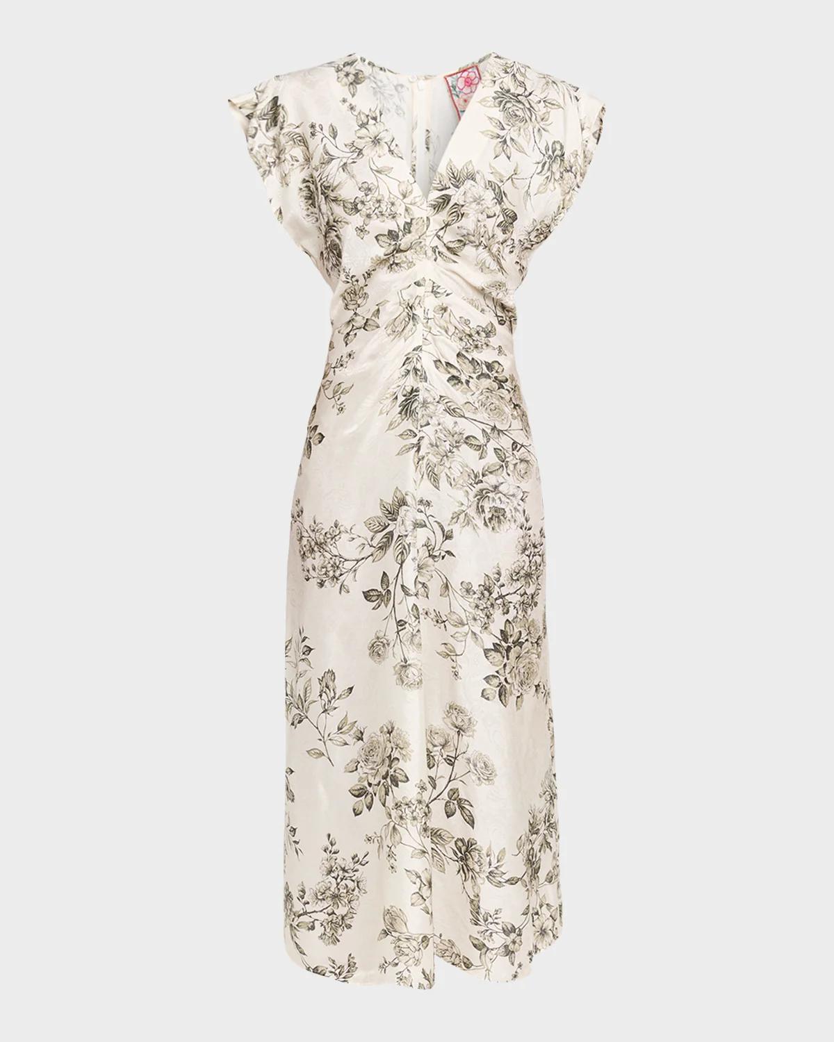 Johnny Was Delcie Printed Midi Dress In Sunlight G