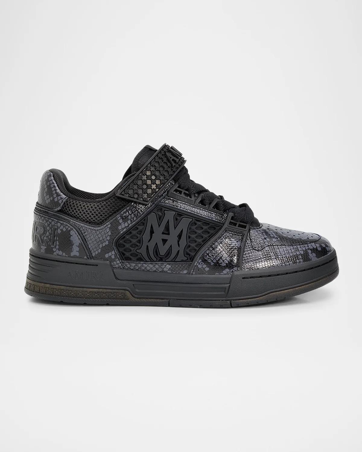 Amiri Men's Skyline Snake-Effect Leather Sneakers