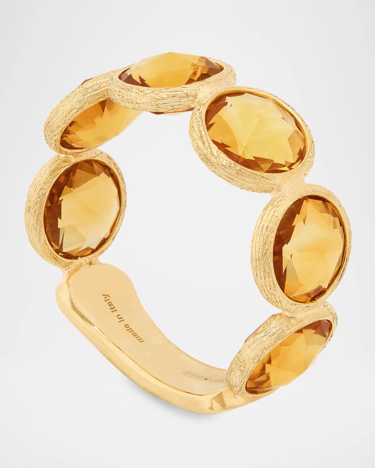 Jaipur Color 18K Yellow Gold Citrine Bezel Ring
