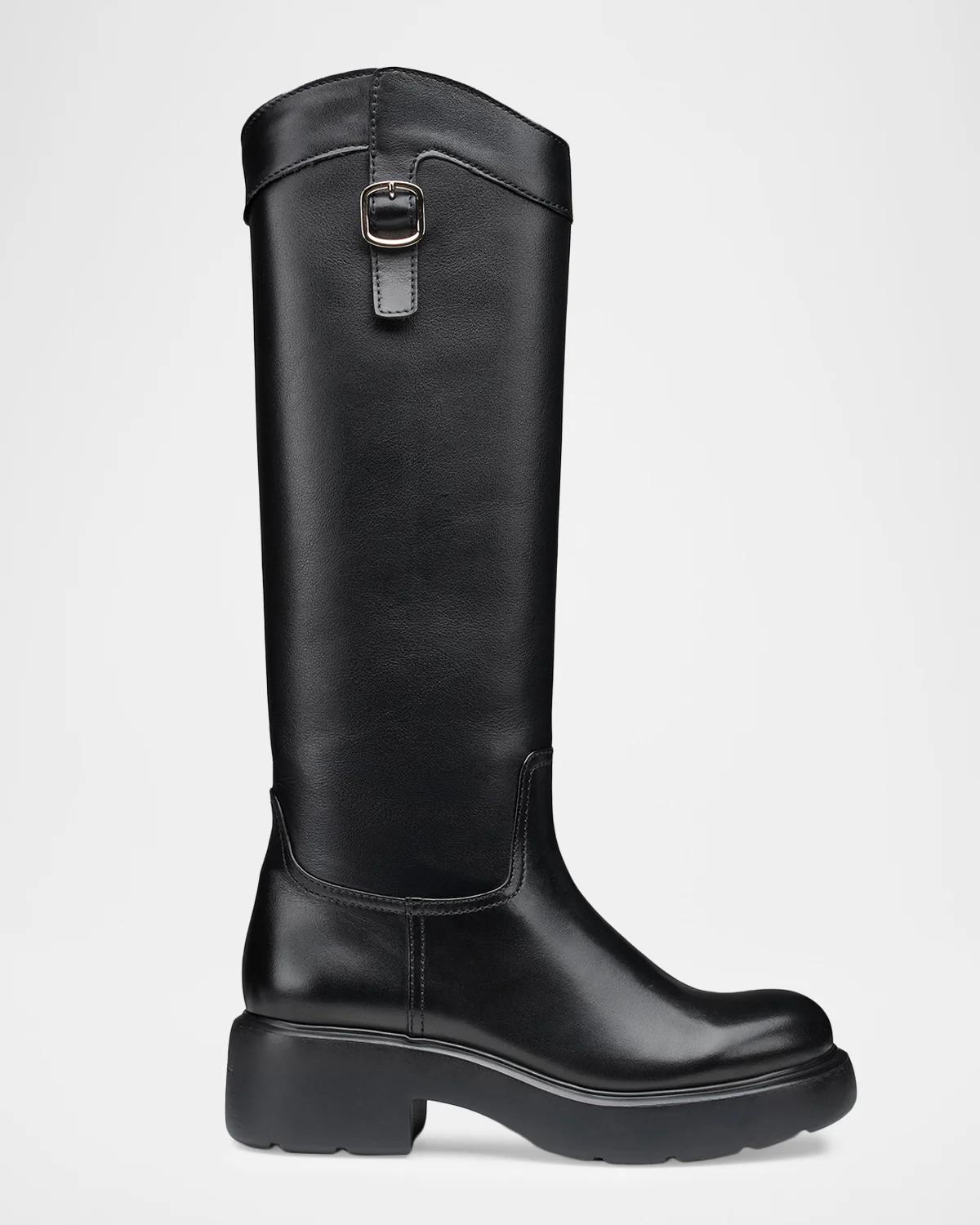 Santoni 45mm Leather Knee-High Riding Boots