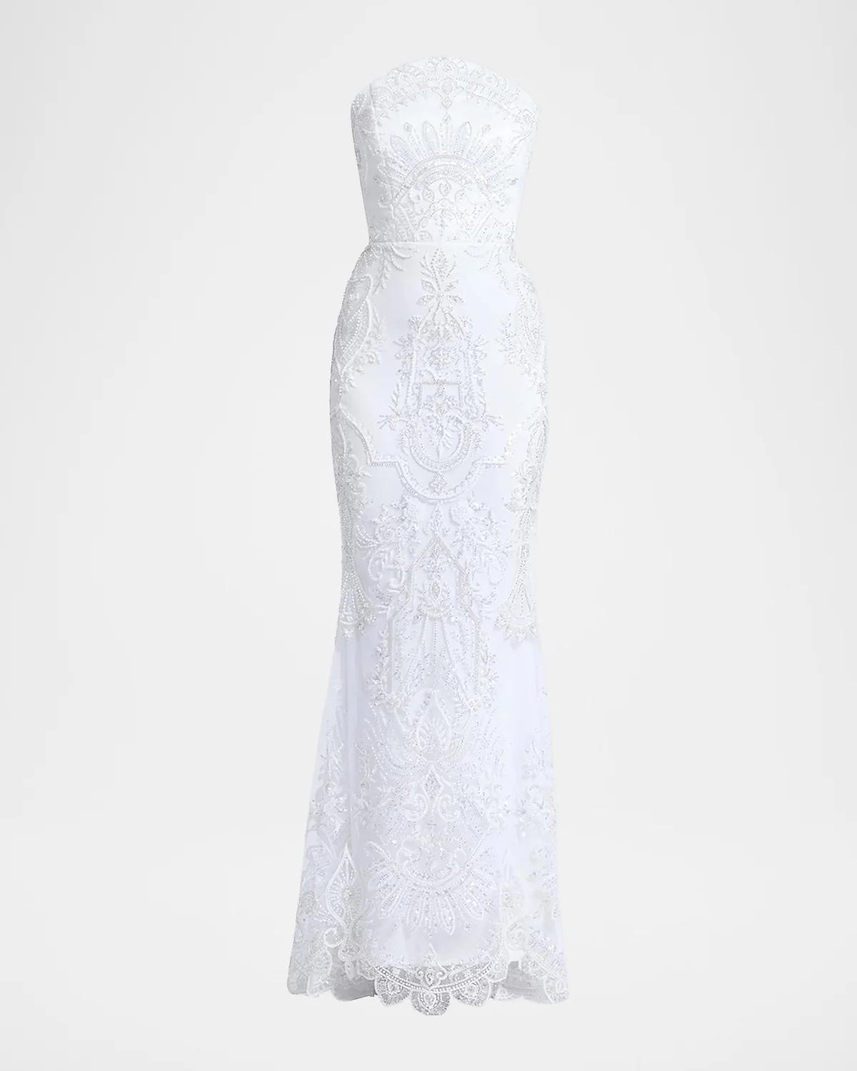 Zhivago Ithaca Lace Strapless Gown In Fleur De L