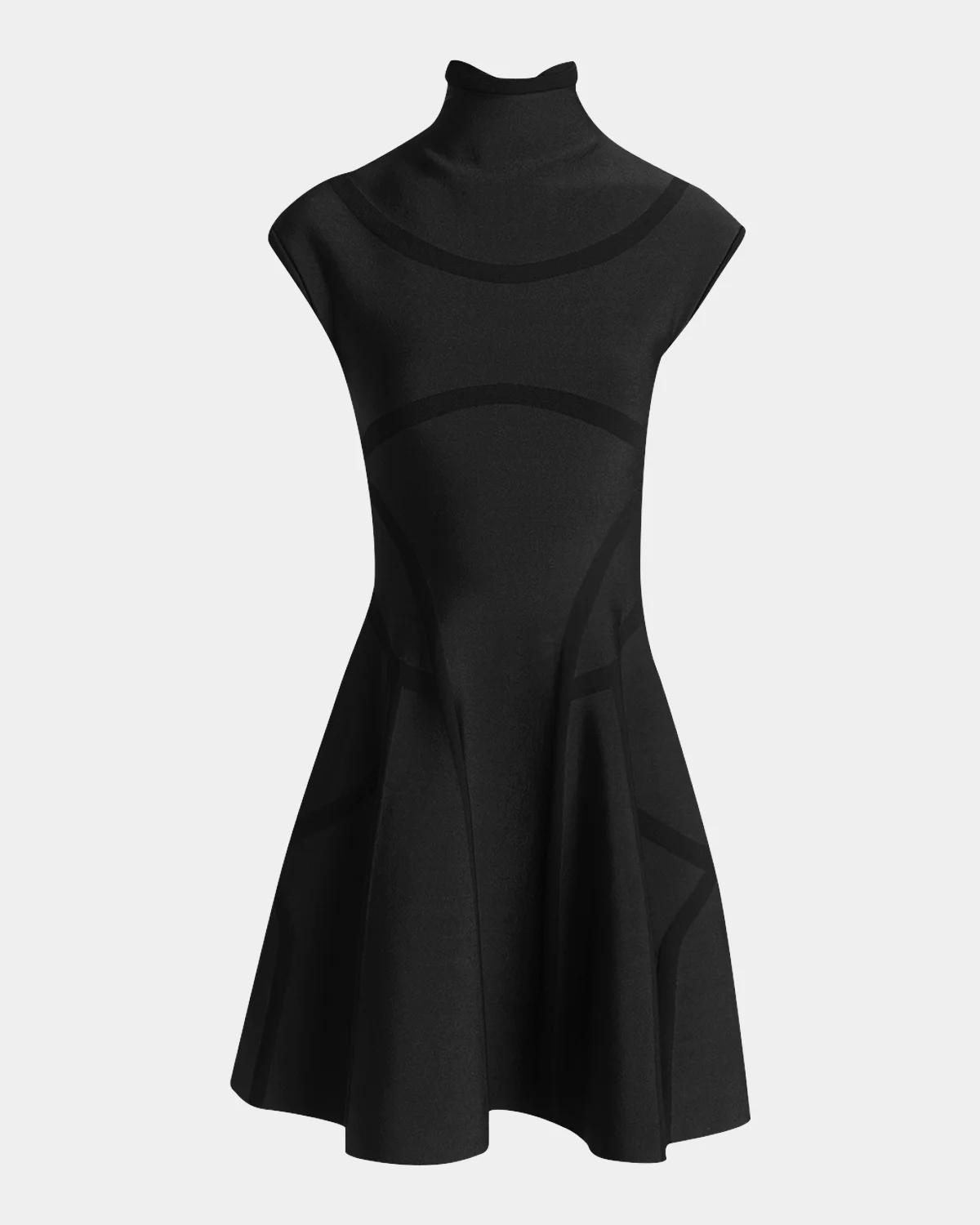 McQueen Volume Fit & Flare Mini Dress