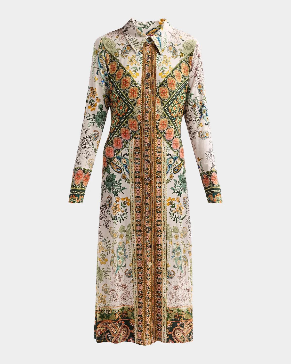Johnny Was ​The Janie Favorite Solana Printed Midi Shirtdress