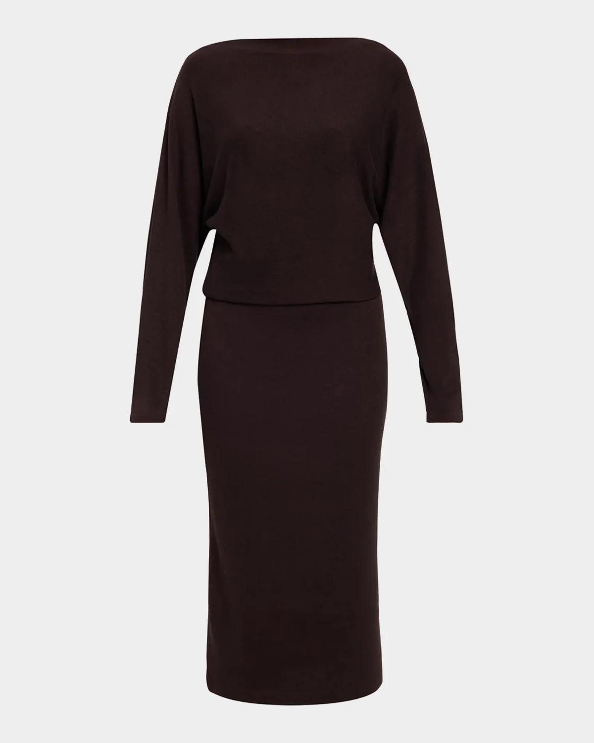 Knit Blouson Midi Dress