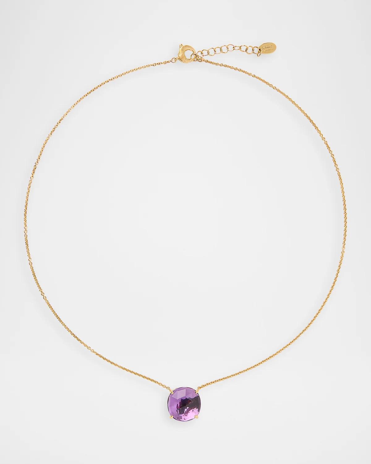 18K Jaipur Color Amethyst Pendant Necklace