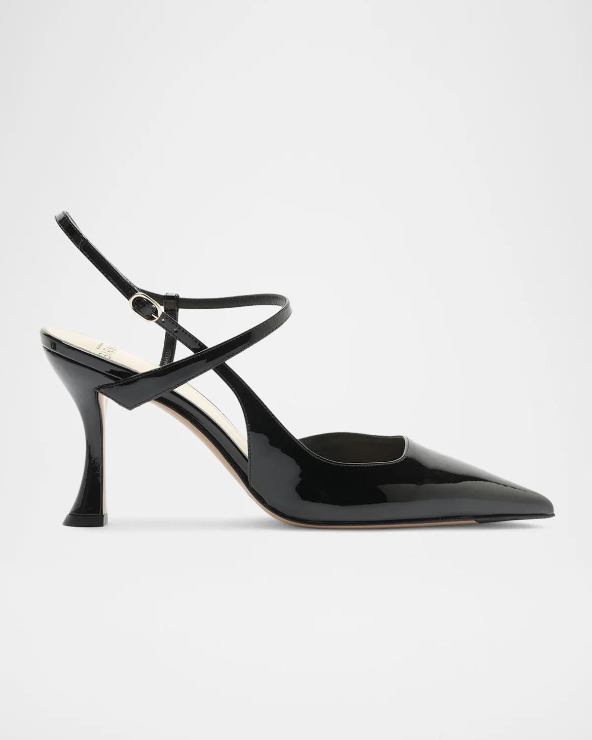 Alexandre Birman 85mm Tita Wrap Patent Leather Pumps