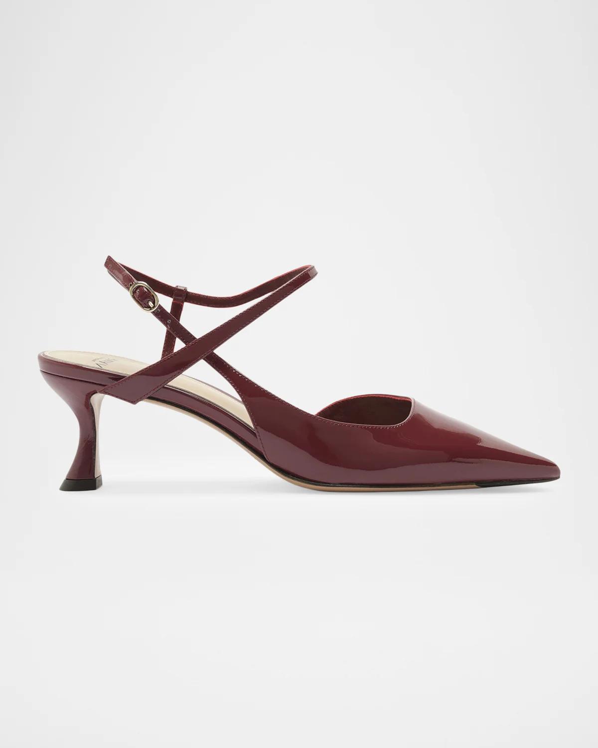 Alexandre Birman 60mm Tita Wrap Patent Leather Pumps