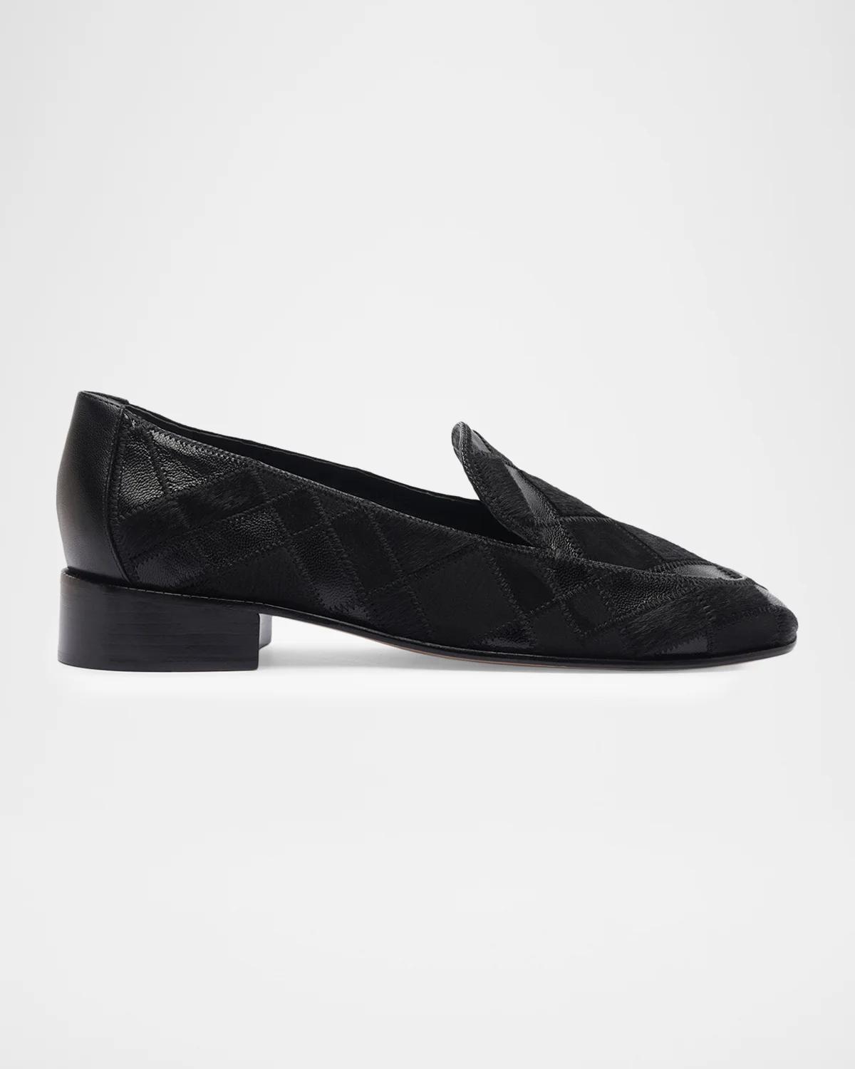 Alexandre Birman Annelise Patchwork Leather Loafers