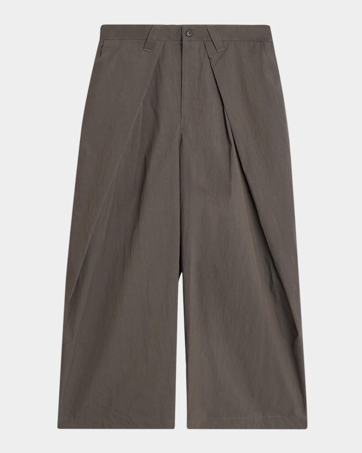 Issey Miyake Men's Overlap Cotton-Blend Wide-Leg Pants