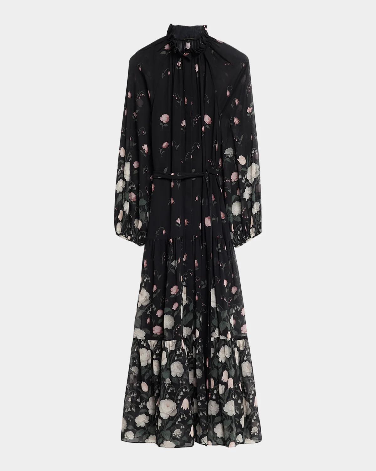 Kobi Halperin Robin Tiered Floral-Print Chiffon Maxi Dress