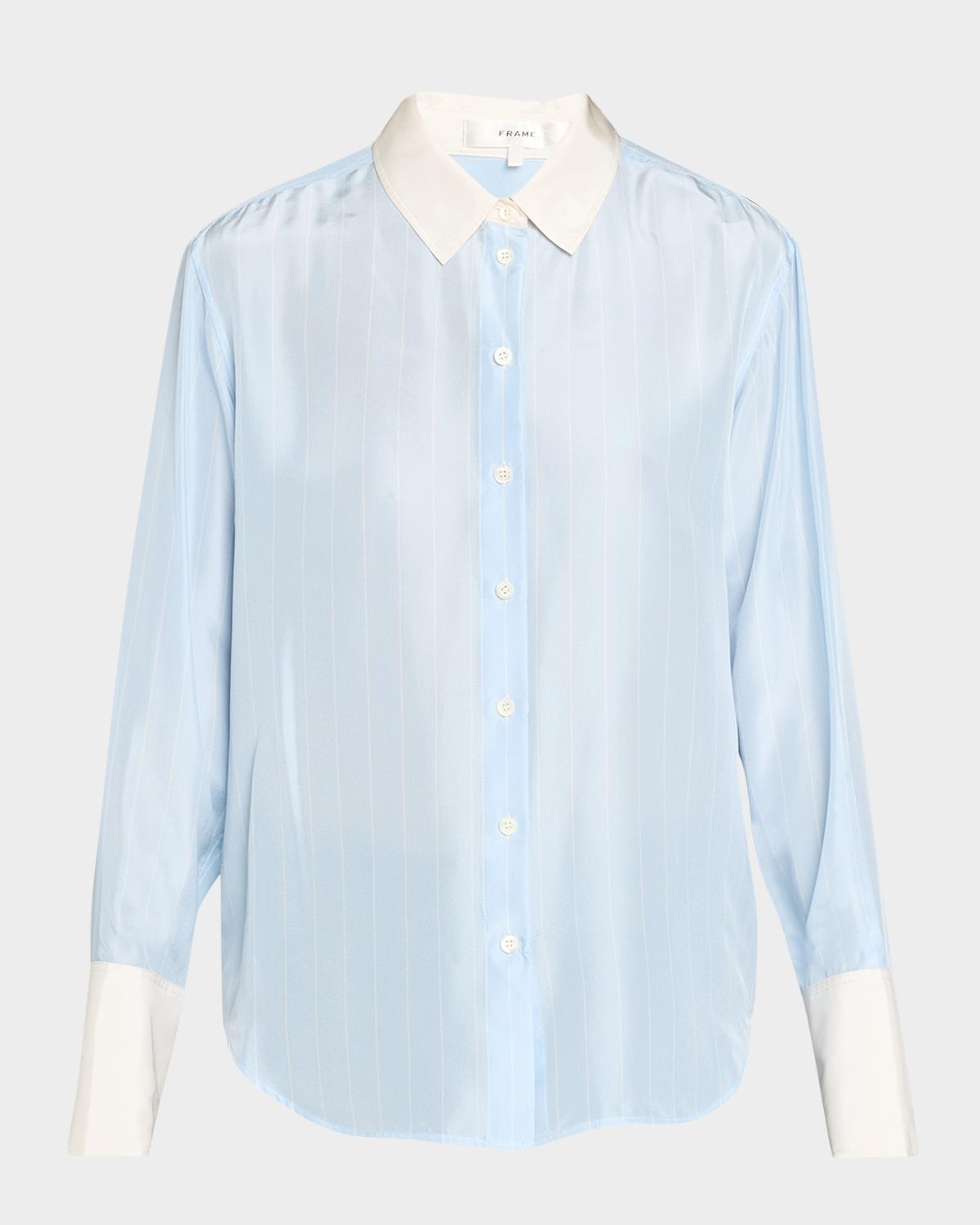 FRAME The Standard Striped Silk Shirt