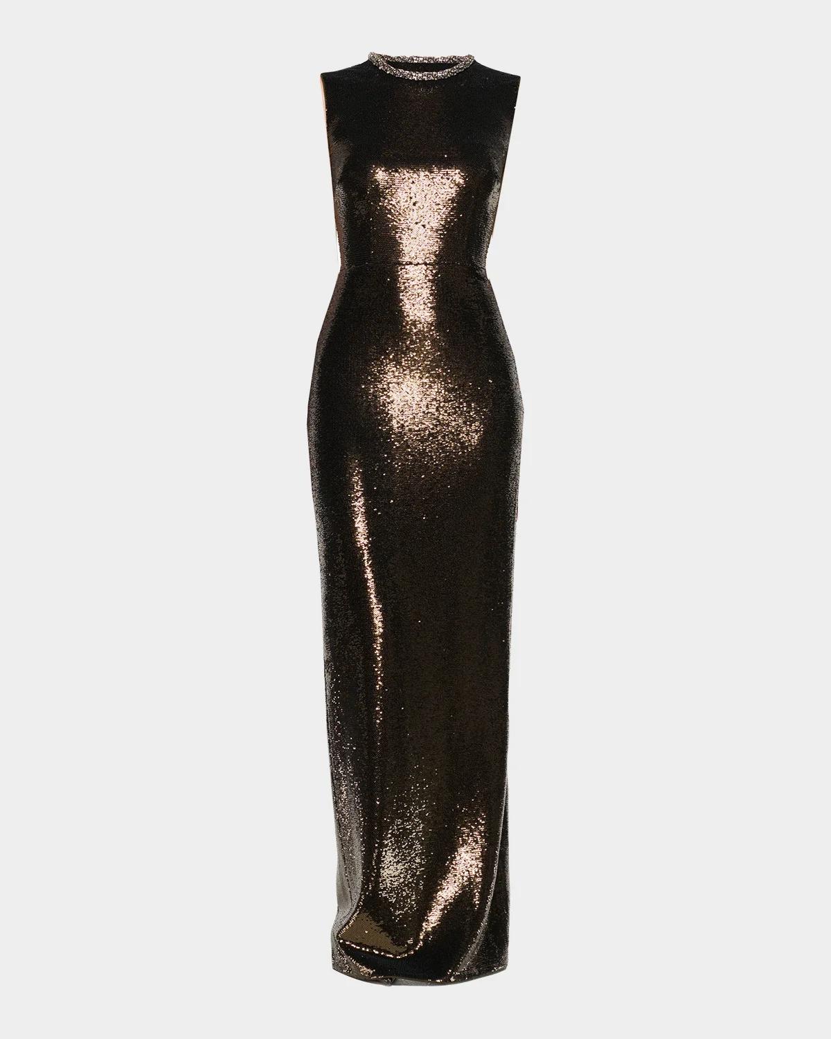 Roland Mouret Sequined Sleeveless Column Gown
