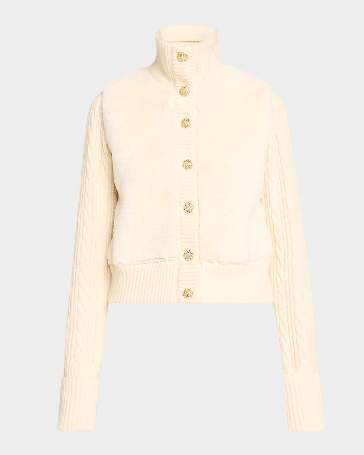 Cara Cara Logan Wool-Cashmere Faux-Fur Cardigan