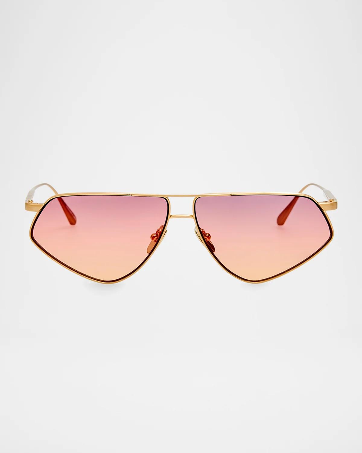 LINDA FARROW Tarian 63MM Aviator Sunglasses