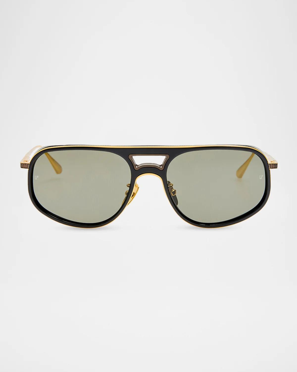 LINDA FARROW Calder 54MM Aviator Sunglasses