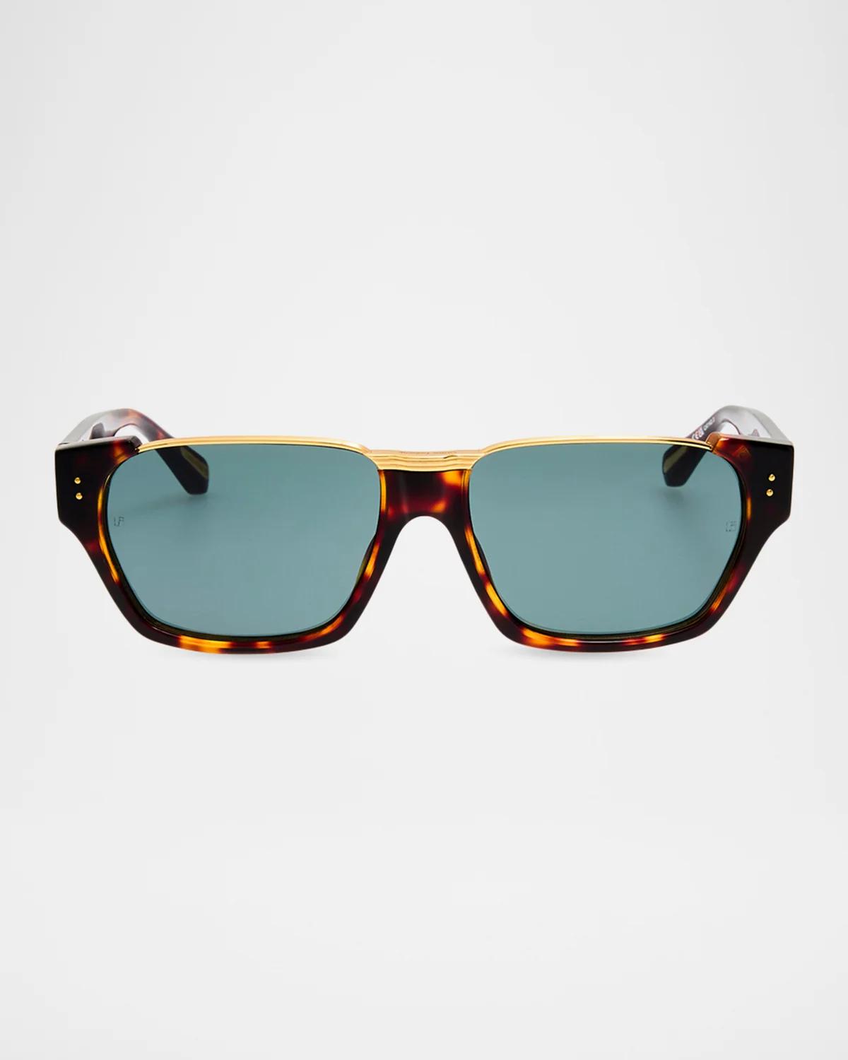 LINDA FARROW Marcel 56MM Rectangular Sunglasses