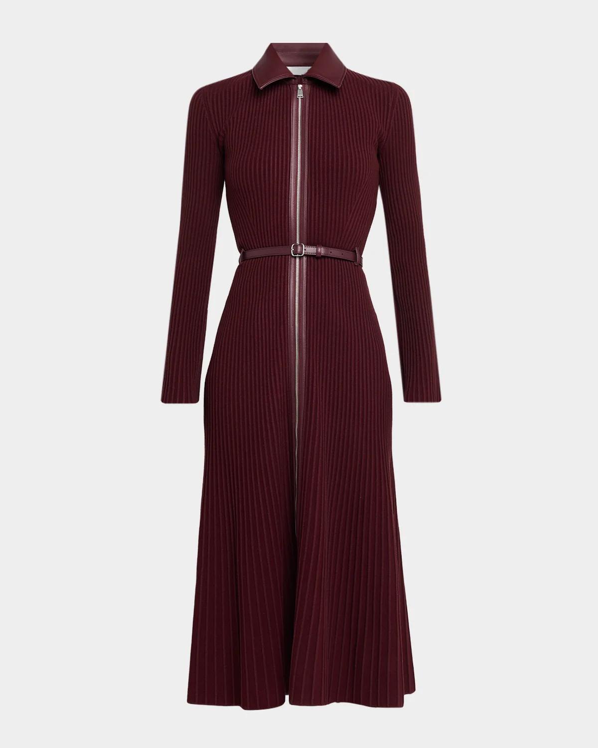 Simkhai Ismelle Ribbed Midi Dress In Fig