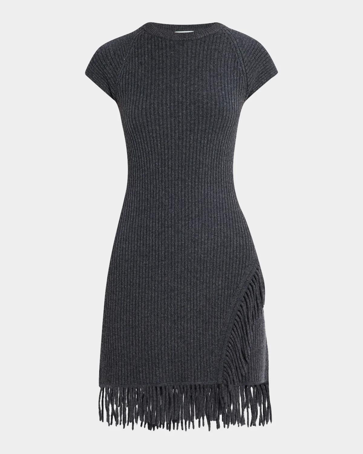 Simkhai Margot Knit Fringe Mini Dress In Multi