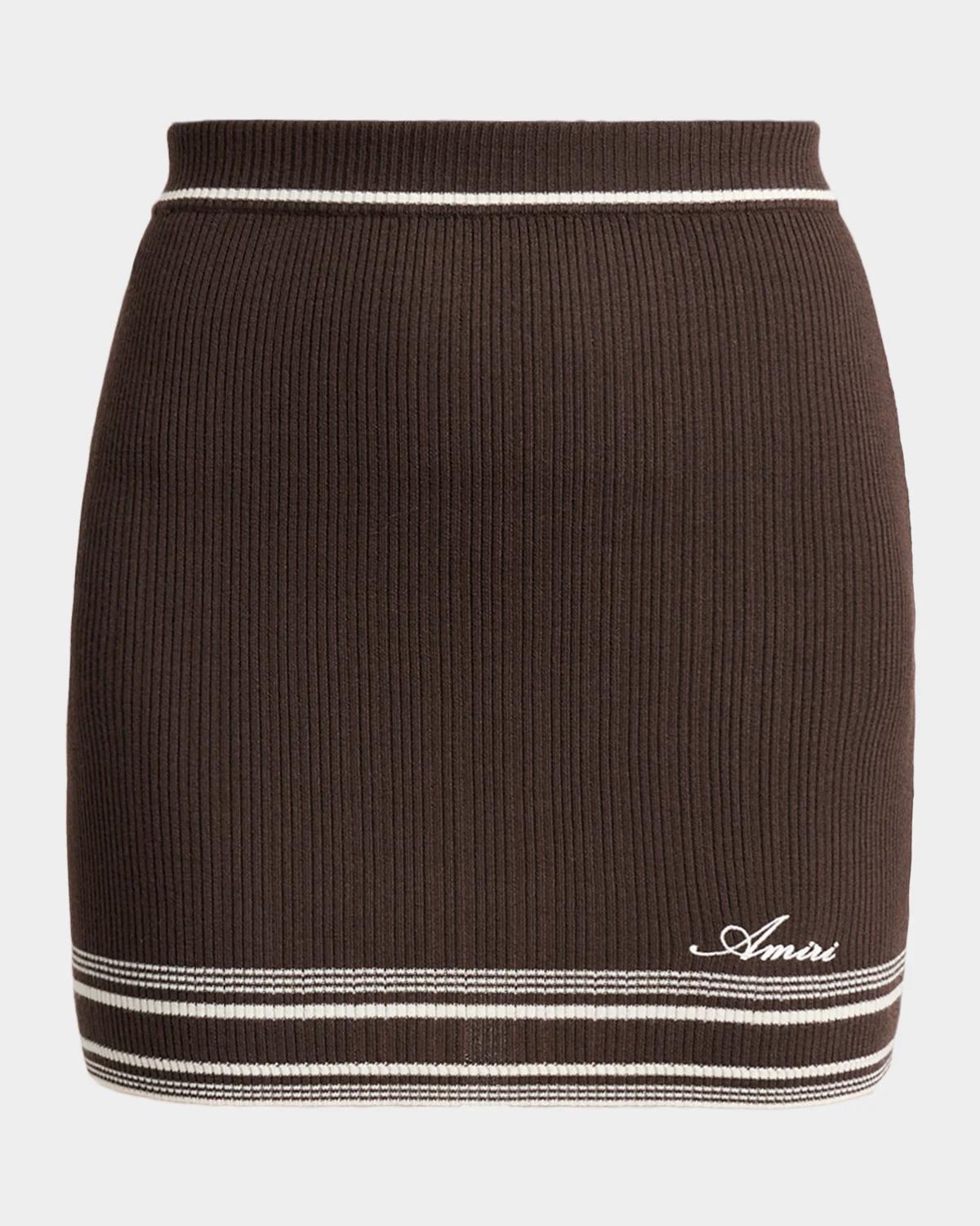Amiri Script Rib Knit Mini Skirt
