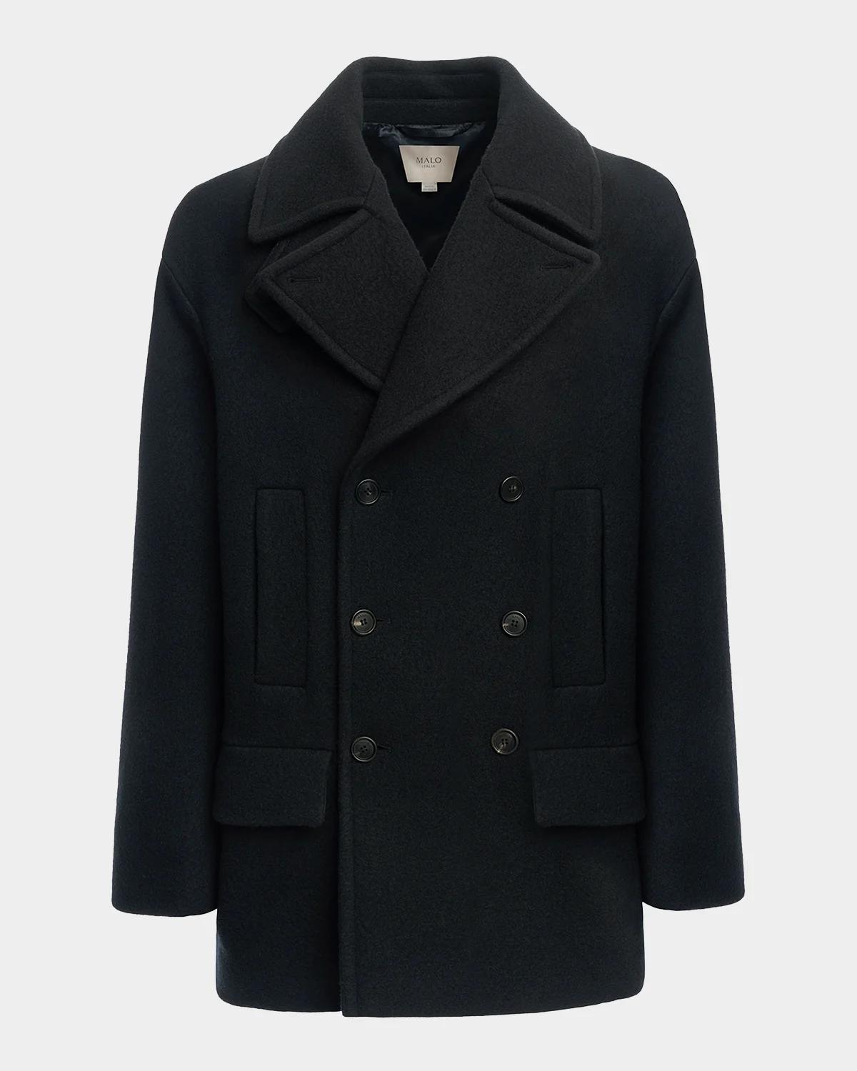Malo Men's Oversized-Lapel Wool and Cashmere Peacoat