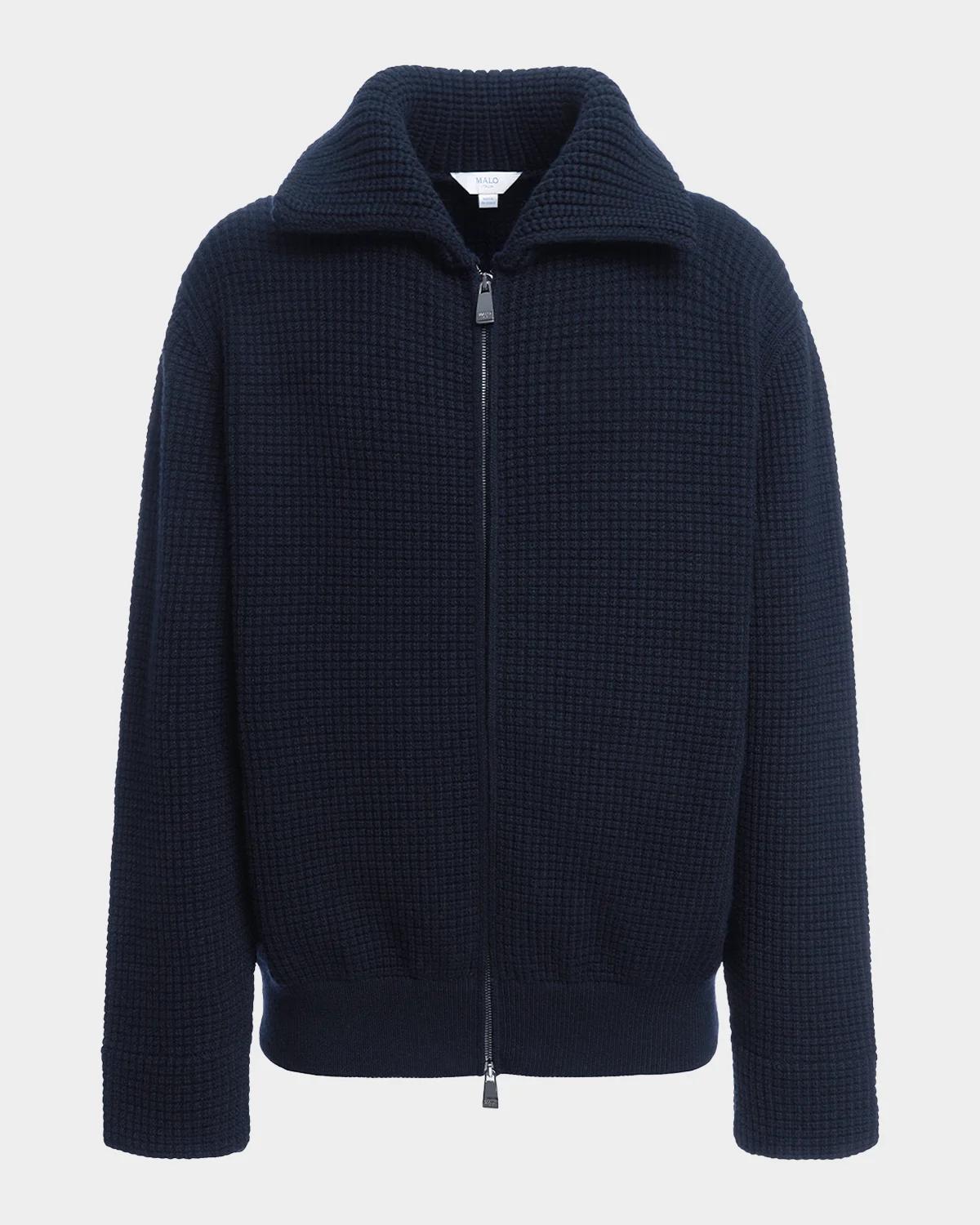 Malo Men's Waffle-Knit Virgin Wool-Blend Jacket