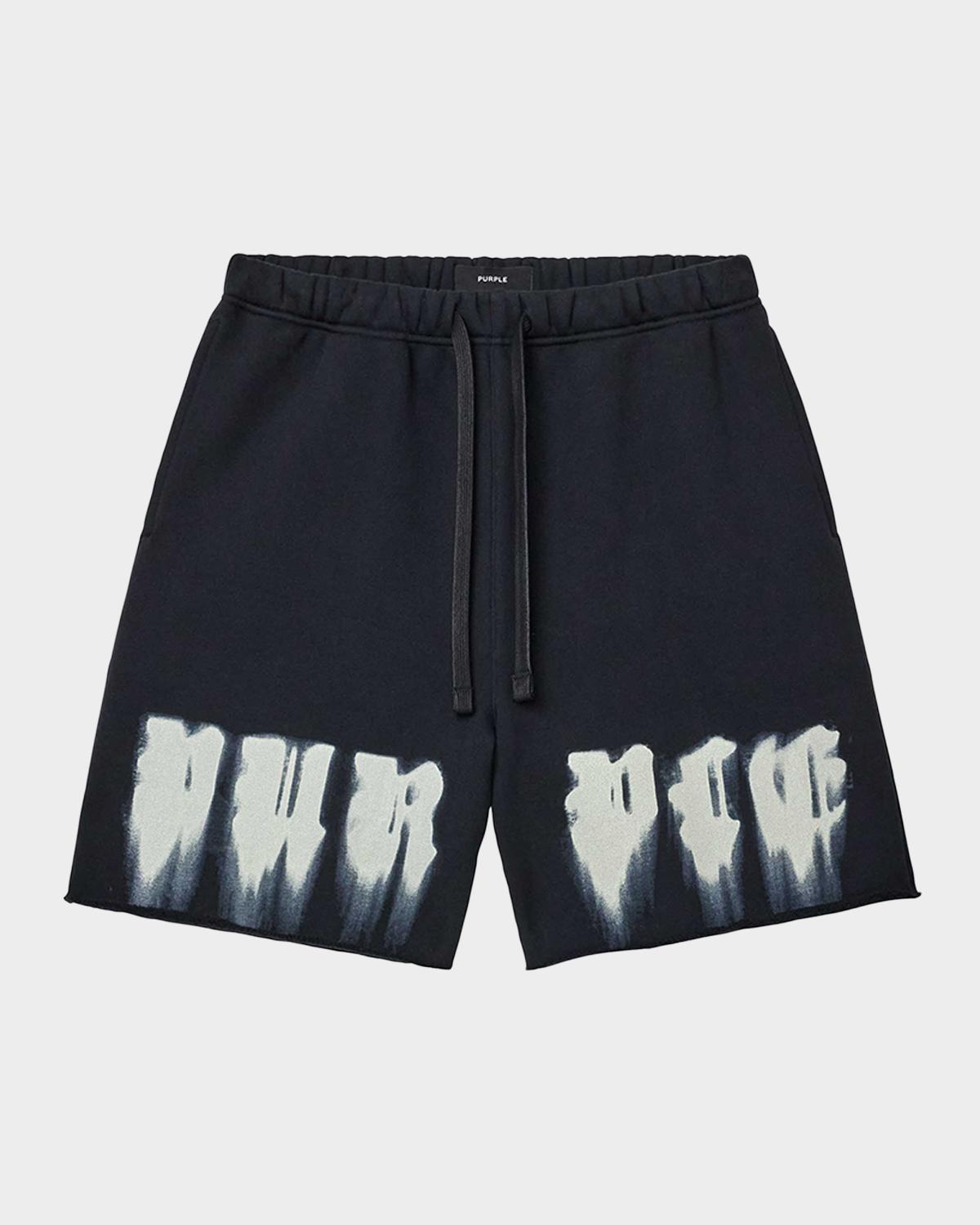 PURPLE Men's Paint Overlay Heavyweight Fleece Shorts