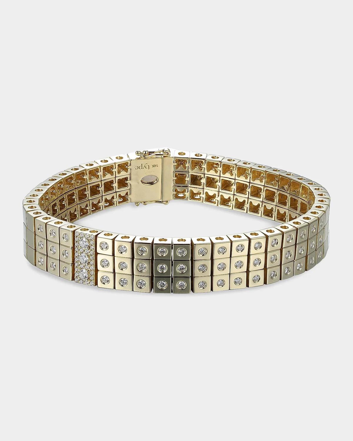 LEGGO 14K Yellow Gold & 0.95 TCW Diamond Tennis Bracelet