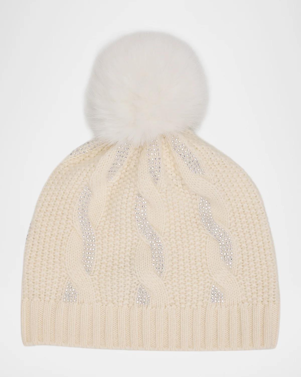 Sofia Cashmere Chunky Cable-knit Cashmere Beanie In 271ivr