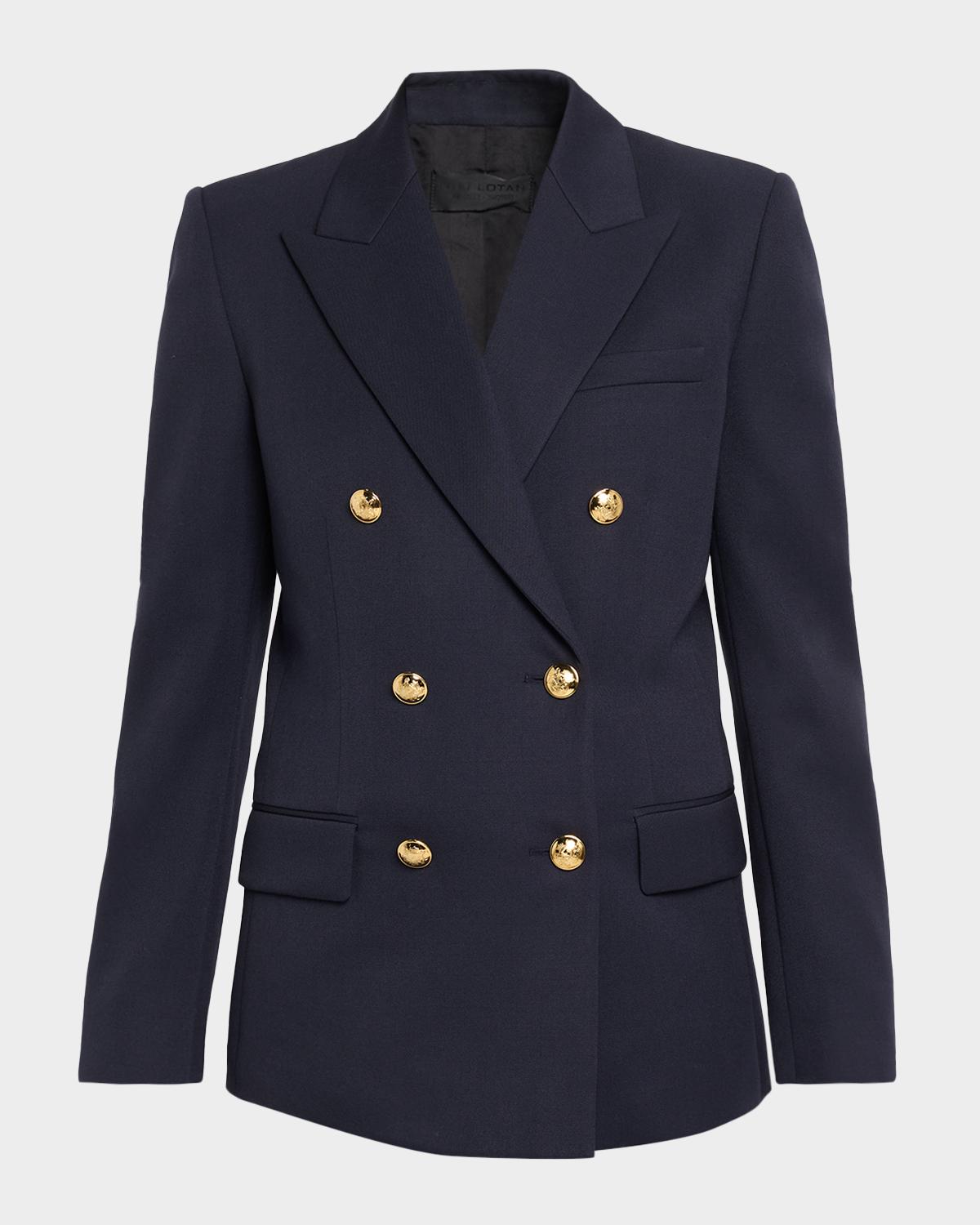 Bruni Virgin Wool Double-Breasted Blazer