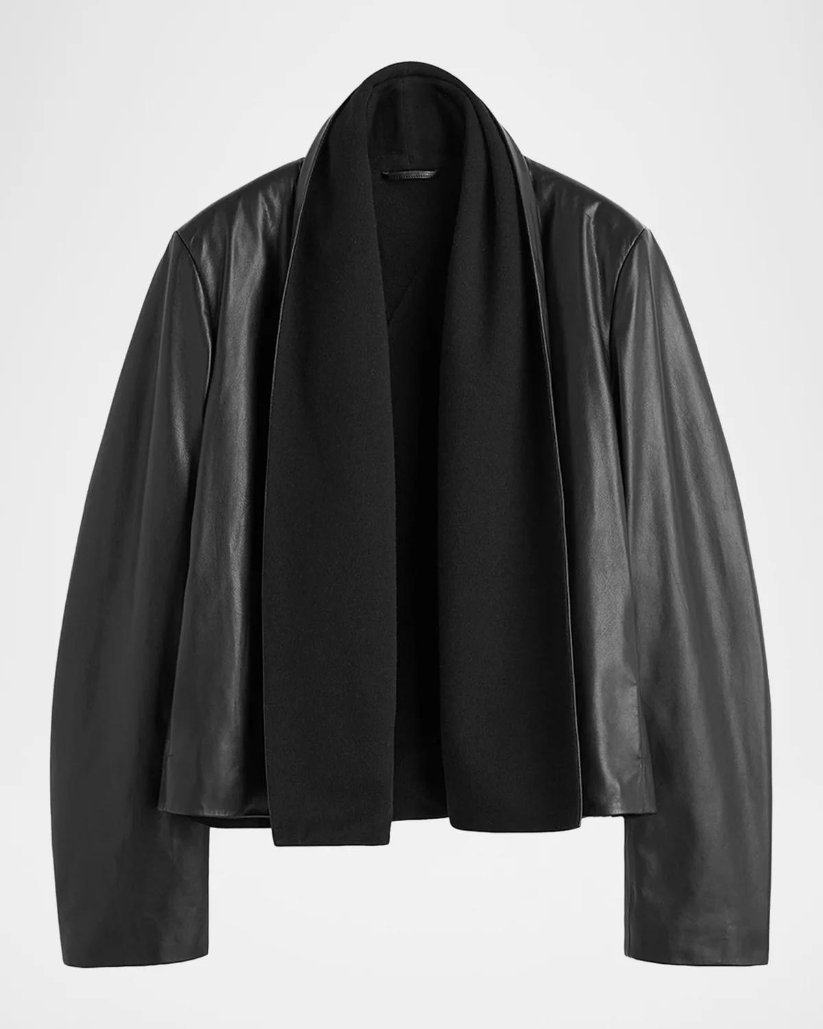 Scarf Leather Jacket