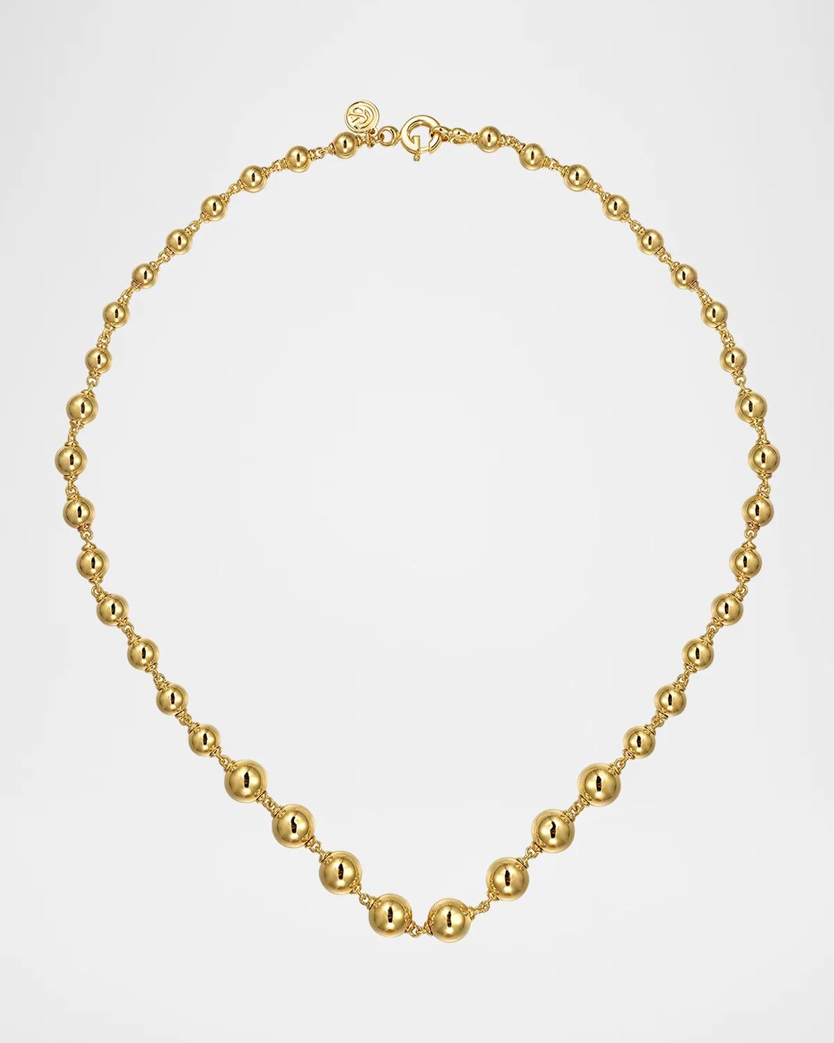 Bujukan 14K Yellow Gold Beaded Necklace