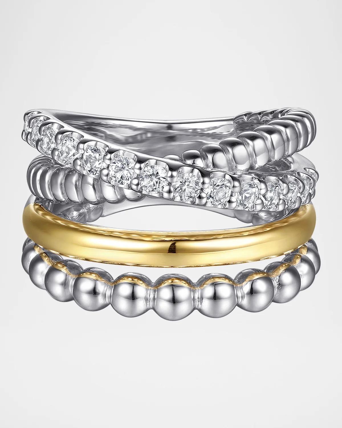 14K Yellow Gold & Sapphire Layered Ring