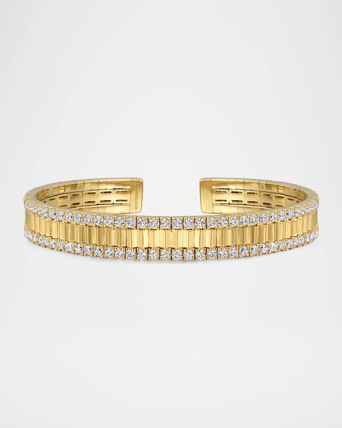 14K Yellow Gold & 2.45 TCW Diamond Cuff