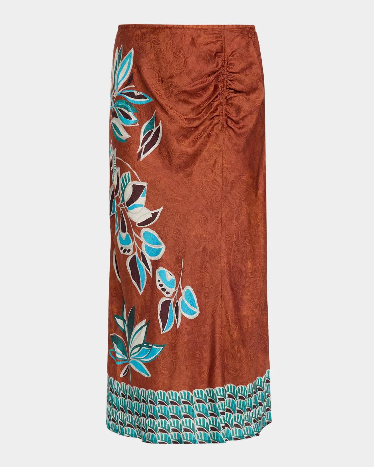 Johnny Was Endora Floral Viscose-Silk Midi Skirt