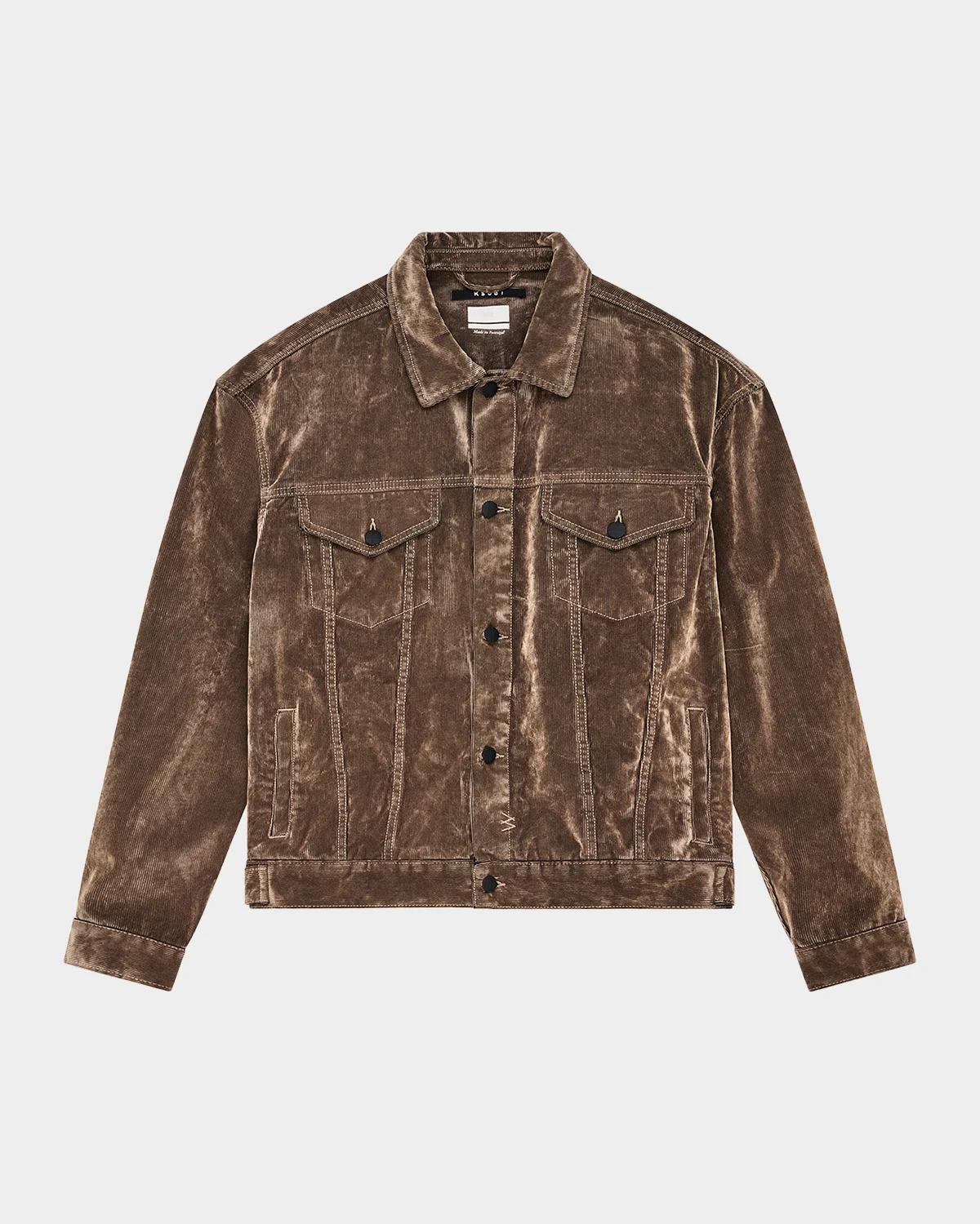 Ksubi Oh G Flocked Cotton Corduroy Trucker Jacket