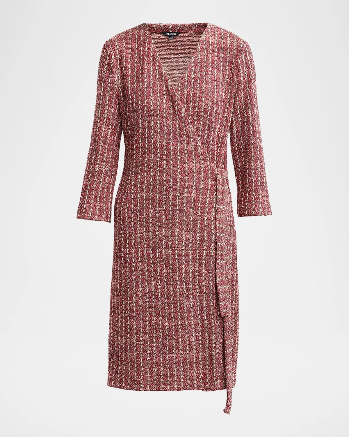Tweed Jacquard Mini Wrap Dress