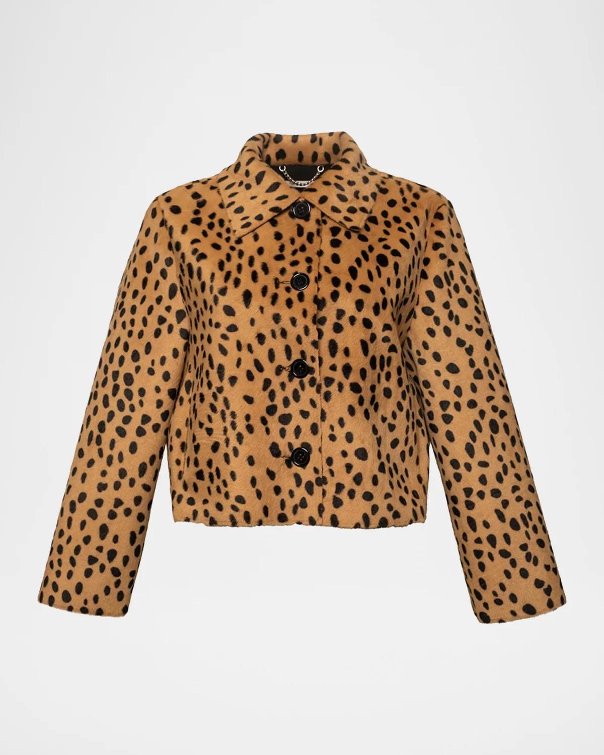 Frances Valentine Cosette Cheetah Faux Fur Jacket In Multi