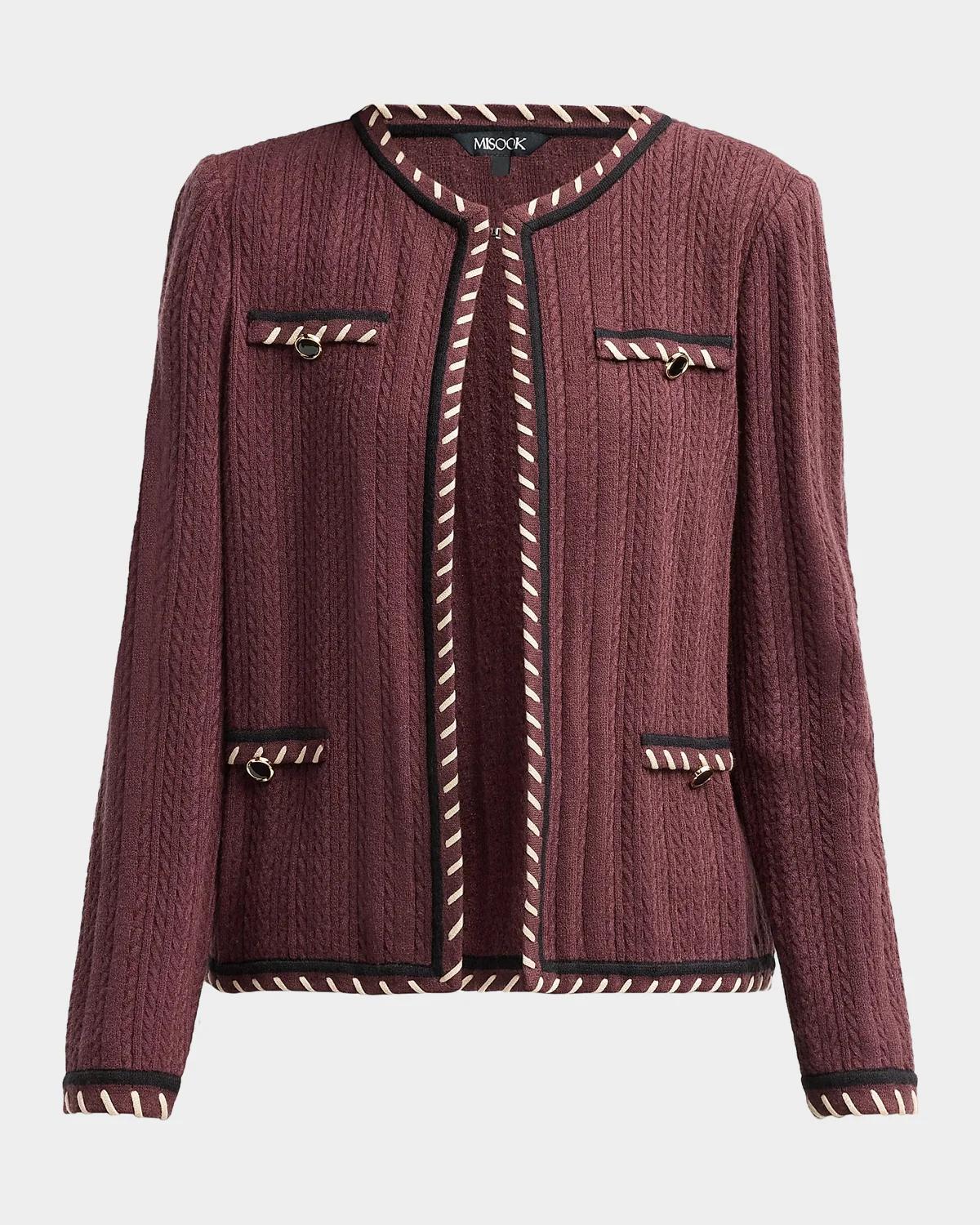 Misook Cable-Knit Jacket