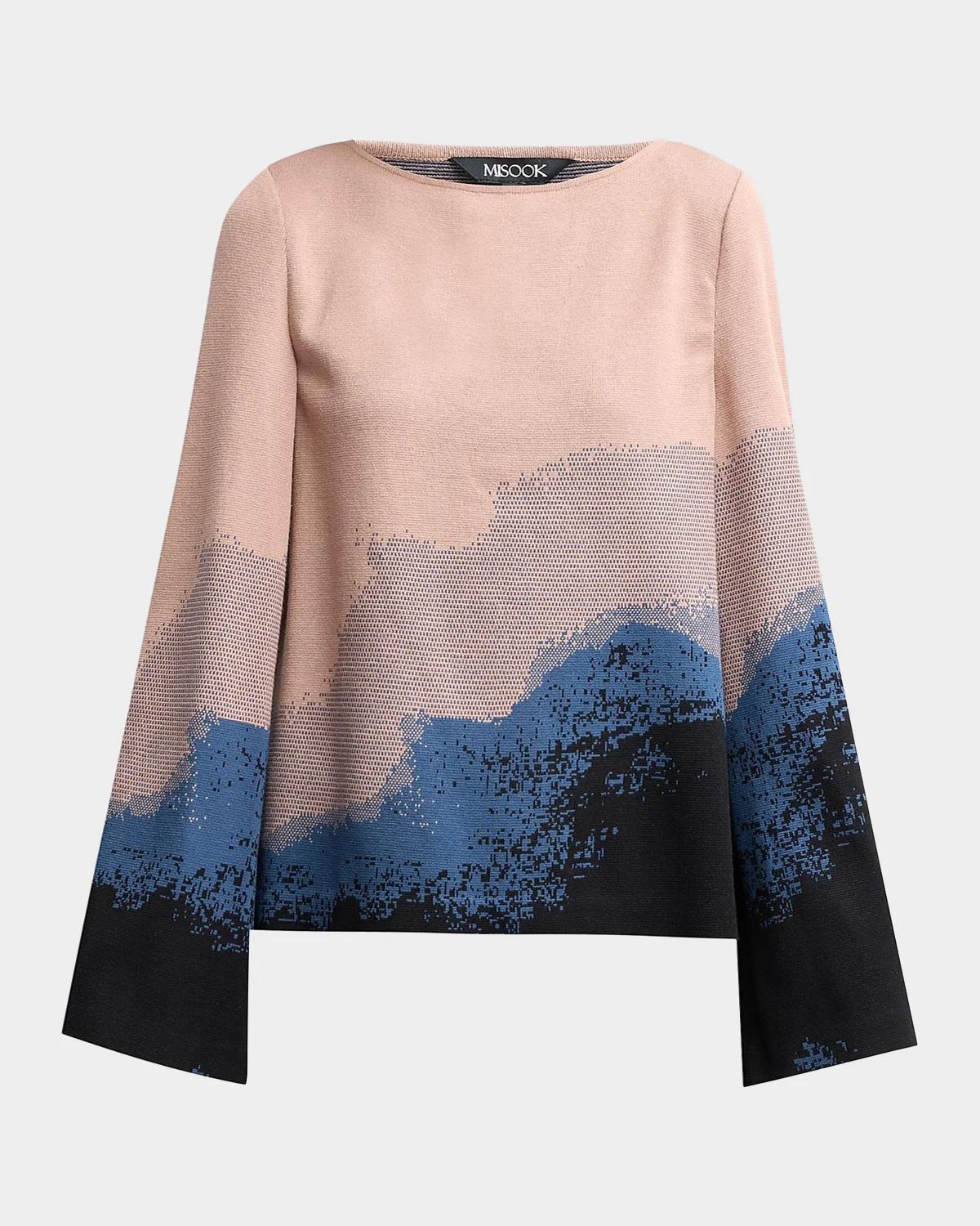 Misook Abstract Boatneck Tunic