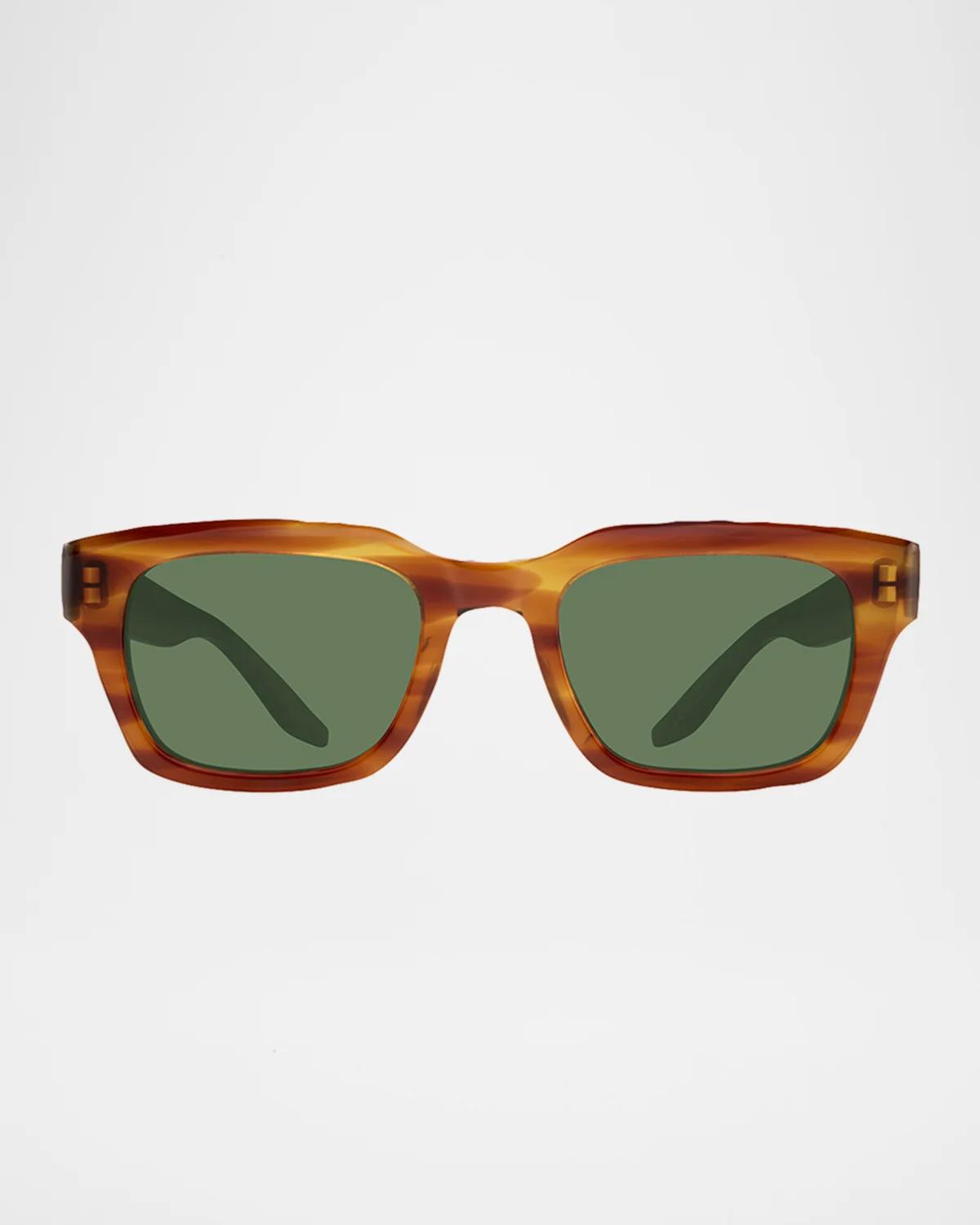 Barton Perreira Men & Apos;s Butzi Acetate Rectangular Sunglasses In Brown