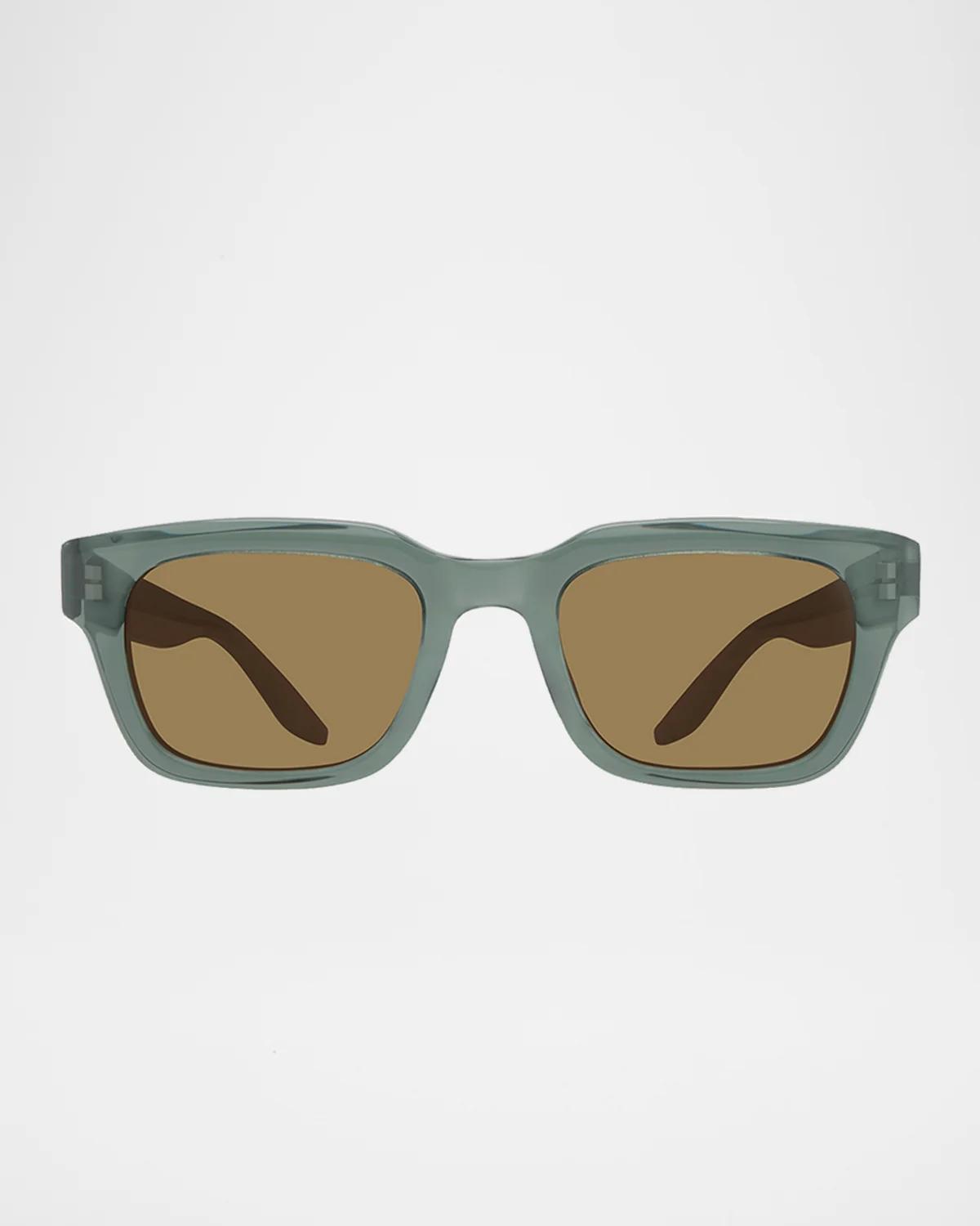 Barton Perreira Men & Apos;s Butzi Acetate Rectangular Sunglasses In Brown