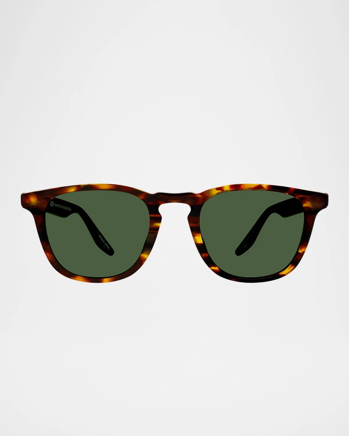 Barton Perreira Men & Apos;s Dino Keyhole-bridge Rounded Square Sunglasses In Brown