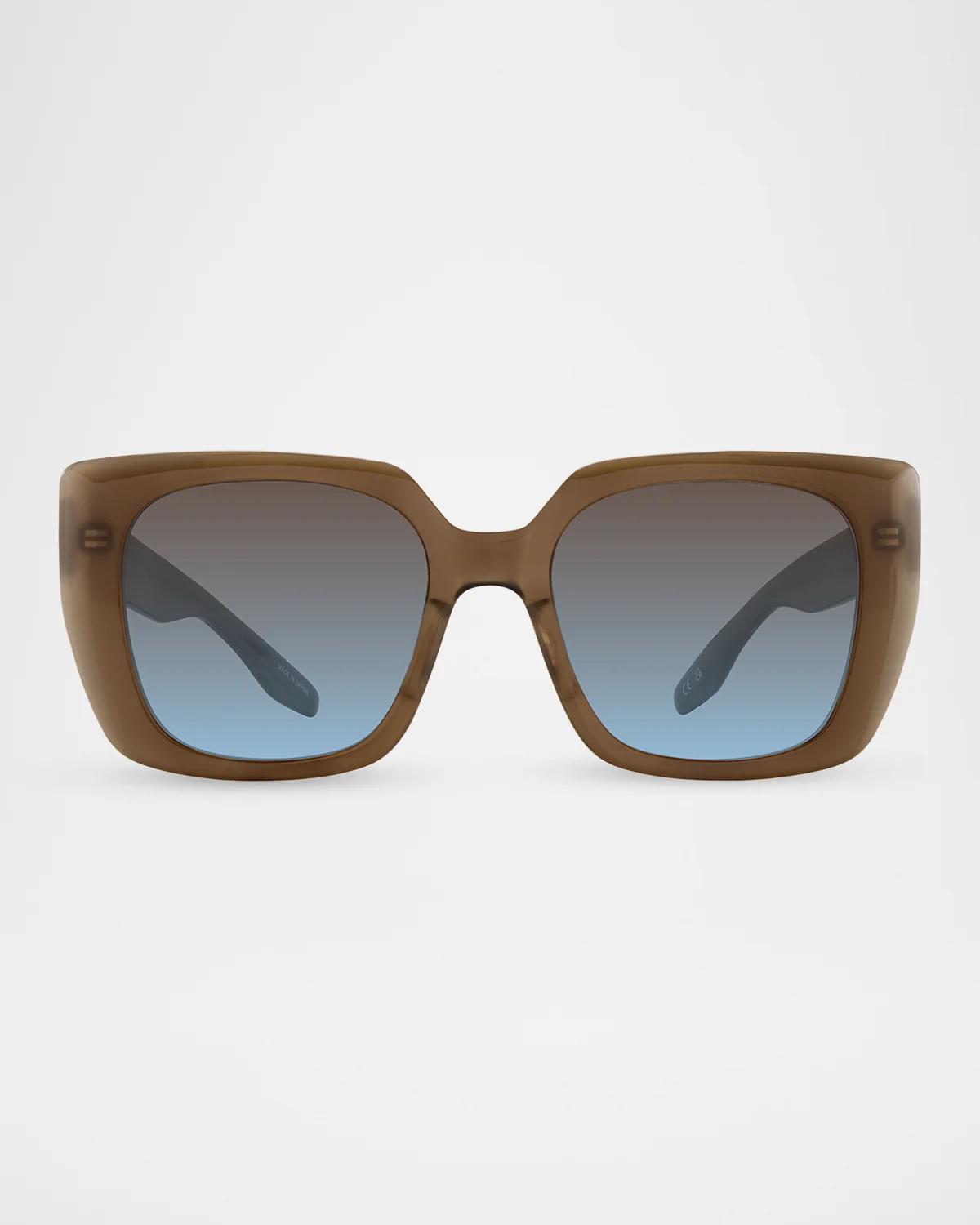Barton Perreira Yasmeen 50mm Square Sunglasses In Mocha Solara