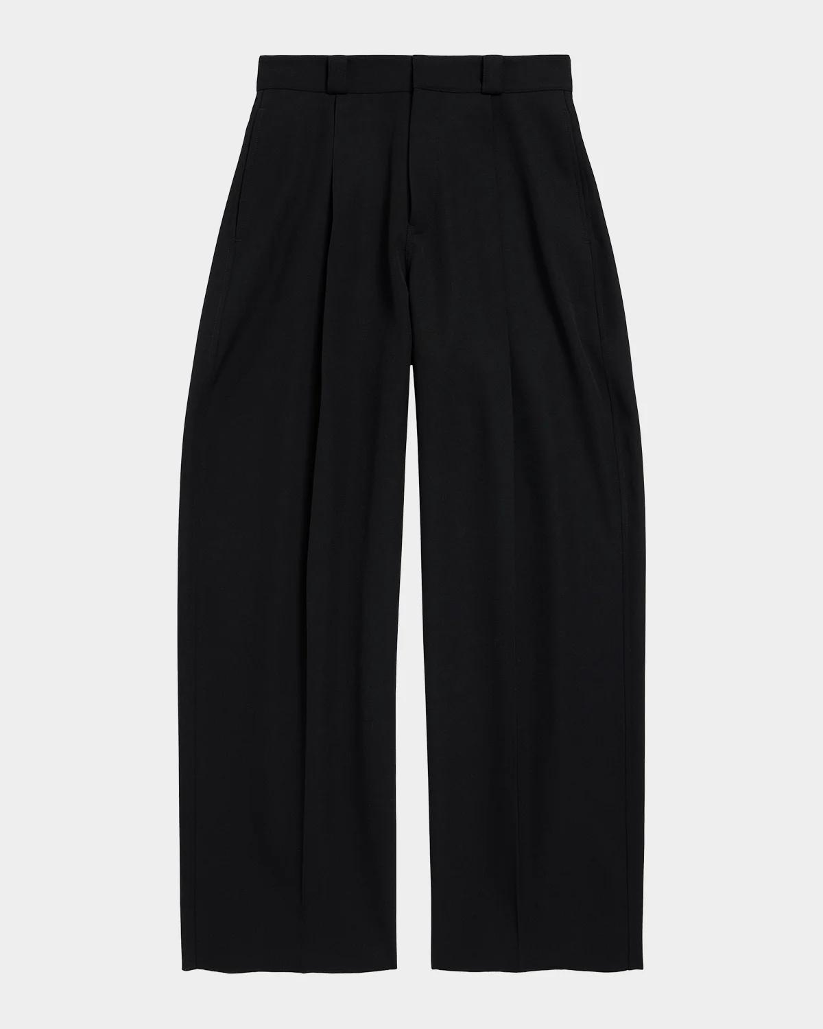Men & apos;s Barrel-Leg Pleated Trousers