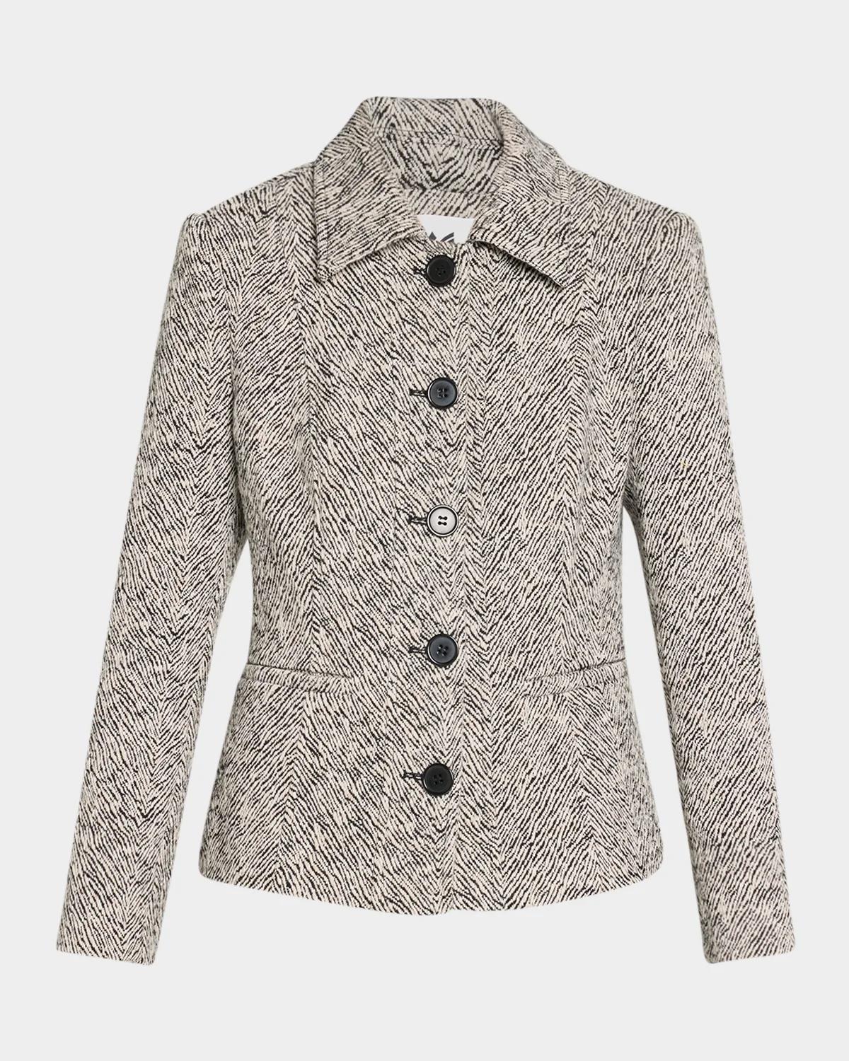 Milly Esme Herringbone Structured Jacket